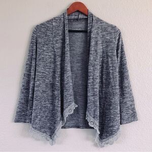 Girls Justice Gray Lace Cardigan Shrug Sweater 7